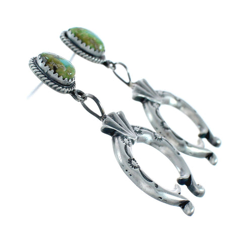 Turquoise And Sterling Silver Navajo Naja Post Dangle Earrings X10019